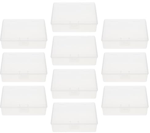 FUNNETOYU Scatola Trasparente Porta Biglietti da Visita Rettangolare in ABS Set da 10 Custodie Multifunzione per Batterie e Piccoli Oggetti Organizer Pratico e Resistente per Uso