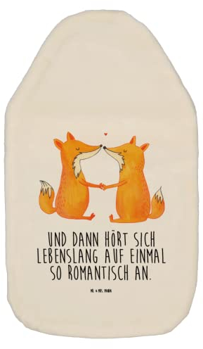 Mr. & Mrs. Panda Wärmflasche Füchse Liebe - Geschenk, Fuchs, Wärmflaschenbezug, Liebespaar, Wärmflasche mit Bezug, Fox, Partner, Körnerkissen, Kleine