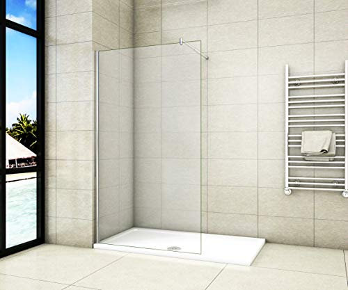 Aica Sanitär Duschwand Walk In Dusche 140cm Duschabtrennung 10mm NANO Glas Duschtrennwand 200cm Höhe