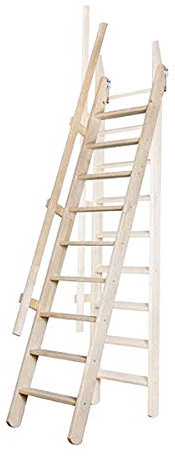 Scala per soppalco chiudibile in legno naturale