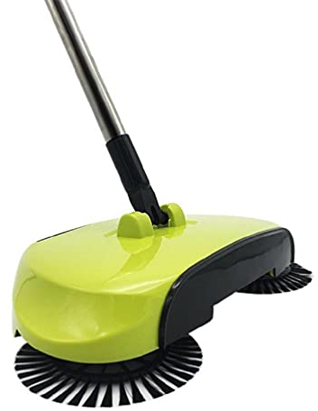 SHUIXIN Manual Push Sweeper, 360° Rotating Floor Broom & Dustpan, Plastic & Stainless Steel, No Electricity Required, 110cm/3.6ft Handle, Bedroom, Home, Office