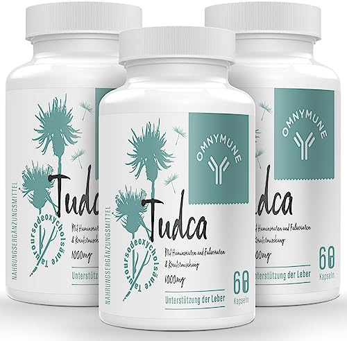 TUDCA (Tauroursodeoxycholic Acid) - Nahrungsergänzungsmittel mit 1000mg pro Portion - Premium Qualität - 180 Kapseln