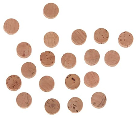 F Fityle 20 Pieces Trumpet Repair Parts Spit Valve Cork Pads Brass Instrument Accessories, Wood, as described