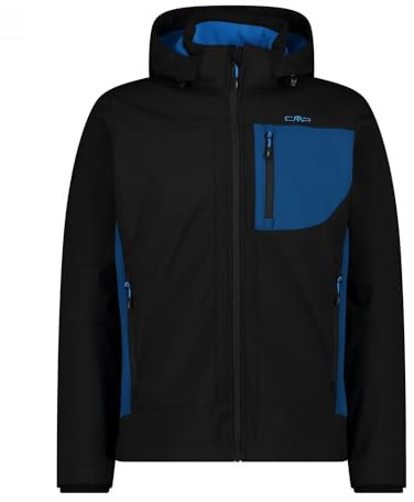 CMP - Herrenjacke mit Kapuze und Reißverschluss, Schwarz-Benzin, 58