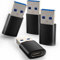 Adaptateur USB C vers USB, 4 Pack Adaptateur USB C Femelle vers USB Mâle, Adaptateur USB C vers USB 3.0 Type C Compatible avec iPhone 15/14/13/12, Samsung Galaxy S21 S22 S23