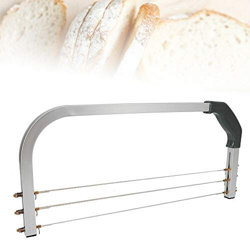 CuCummoo Cortador de tartas, acero inoxidable, 3 alambres, cortador de tartas, alambre dentado para cortar fácilmente la base de la tarta en capas