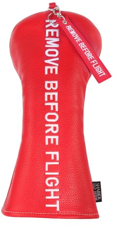 SHABIER Golf Head Cover with Remove Before Flight Design for Golf Club (Red Driver Cover)