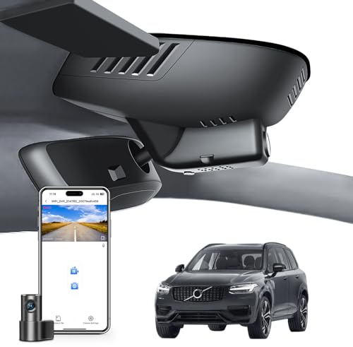 MANGOAL 4K+1080P Dash Cam Fram och Bak, Integrerat OEM-utseende Dashcam, Anpassad för Volvo XC90 2023 2024 2025 2026 (Modell B), B5 B6 T8, Loopinspelning, G-Sensor, WiFi & App, 128 GB kort | (Modell B), B5 B6 T8, integrerad OEM-stil, wifi, applikation, G-sensor, loop-inspelning, 128 GB kort