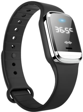 Montre anti-moustiques à ultrasons, bracelets de mesure de la température, horloge de soutien de protection longue durée réutilisable, pour le voyage et le camping (Noir)