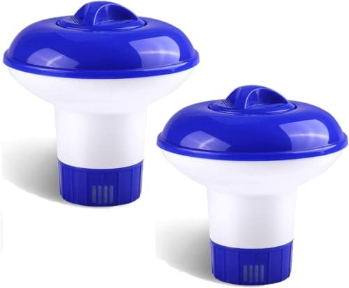 2Pcs Floating Dispenser Chlorine Tablets Floater Hot Tub Swimming Pool Spa, Floating Pool, Multifunction Chlorine Tablet Holder (5 Inch)