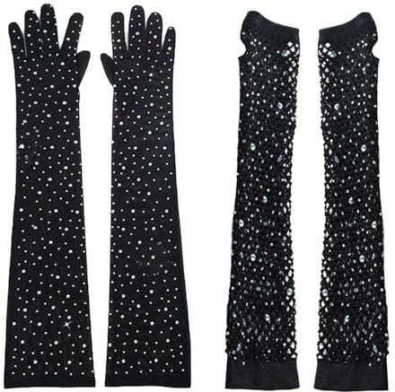COACOM 2 Paires De Longs S Pour Femmes, S Décoratifs En Strass, S En Filet, S Élés, S De Mariée.