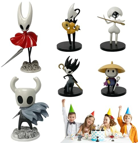 Hollow Silksong Figuras, 6 Piezas Hollow Knight Figura de Acción, Figuras de Hollow Knight, Anime Juego Hollow Silksong Figura, Hollow Knight Figuras, Figuras Anime Hollow Knight, Regalo para Fans (B)