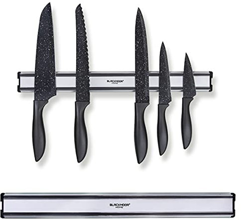 Blackmoor 67979 Magnetic Knife Rack/Easy to Install/Safe and Secure Wall Storage/Holds Tools, Keys and Scissors/Ideal for Kitchens, Garages, Salons and Workshops