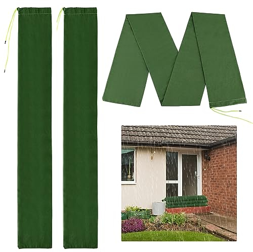 Lot de 3 Sacs de Sable en Toile épaisse avec Bande élastique de Fixation réutilisable pour Les inondations de Pluie et Le contrôle de l'eau pour Portes et fenêtres