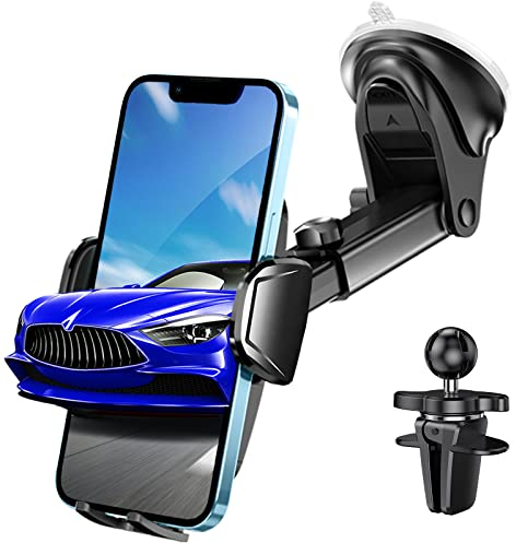 Josnown Handyhalterung Auto, Upgrade Version 3 in 1 Saugnapf & Lüftung Handyhalter Auto, 360° Drehung Universal Kfz Handy Halterung für iPhone Huawei Xiaomi Samsung