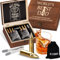 Whiskey Stones & Glasses Gift Set for Dad from Daughter Son Wife, 2 Whiskey Glasses and 6 Chilling Stone Gifts for Men Daddy Grandad Step Dad, Whisky Gifts for Fathers Day