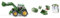 Siku 3652, John Deere Traktor mit Frontlader, 1:32, Metall/Kunststoff & 3658, 5-teiliges Frontlader Zubehör-Set, 1:32, Passend Traktoren mit Frontlader im Maßstab 1:32, grün