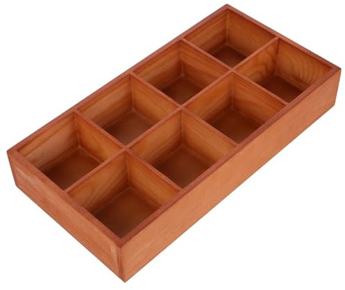 SHERCHPRY Caja Organizadora De Madera con Divisores Bandeja para Servir Frutos Secos Té Y Suculentas Organizador Multifunción para Cocina Hogar 12.16X6.29X2.16 Pulgadas