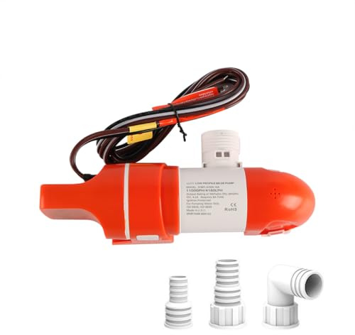 Ieron Pompe de cale Automatique 12 V 1 100 GPH pour Bateaux Pompe de cale Basse électrique à 360 degrés en Acier Inoxydable Accessoires de Bateau fiables pour Une élimination sûre et Efficace de