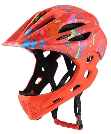 Pegciuho Casque de Vélo pour Enfants, élégant et Respirant, Casque Intégral pour Garçons et Filles, Orange