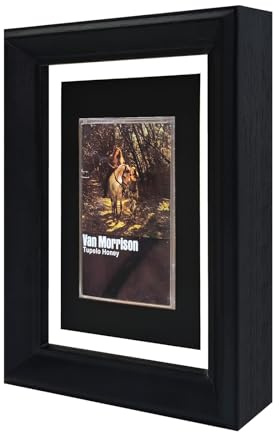 Cornice per foto con nastro a cassetta, cornice per nastro musicassetta, nastro per cassette e custodia, con rivestimento in schiuma EVA e finitura nera, decorazione musicale retrò, espositore per