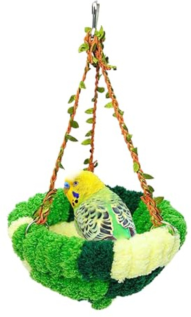 Cálido para Pájaro para Jaula - Hamaca de Peluche Invernal para Aves - Suministros para Esconderse Dormir Anidar Descansar Comer Posarse Decoración Interior Exterior