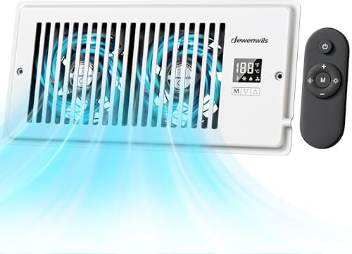 DEWENWILS 4'' x 10'' Quiet Register Booster Fan, 5-Speed Vent Fan Booster