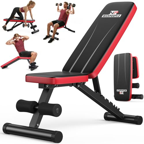 Weight Bench Foldable, 300kg Workout Bench, 74.5cm Wide Seat, Adjustable Weight Bench 67 Training Angles Decline/Flat/Incline, for Chest Shoulders Arms Muscles, for Small Space Apartment