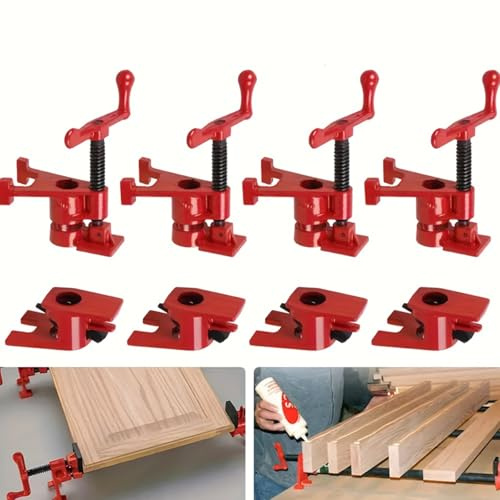SOONHUA 4 Pack 3/4 Inch Pipe Clamps, Heavy Duty Woodworking Clamps for Wood Gluing, Furniture Assembly & Home Improvement, Durable Metal Pipe Clamp Set for DIY Enthusiasts & Carpenters