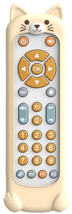 Jouet télécommandé pour bébé avec effets de lumière, sons, contrôleur réaliste pour tout-petits, jouet d'apprentissage musical en trois langues pour enfants d'âge préscolaire (F, taille unique)