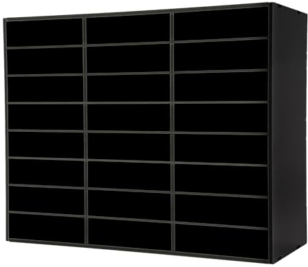 Dokumentfack brevfack litteratur organisatör skrivbord arkiverare brevlåda A4-fil förvaring böcker förvaringsfack PVC med avtagbara hyllor för kontor hus, svart: 24 fack