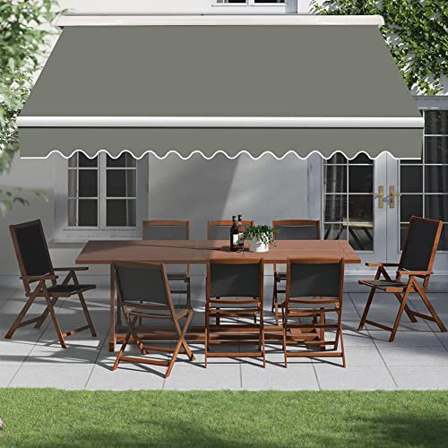 Blümme 3x2.5M Half Cassette Electric Awning Garden Patio Canopy Shade Sail Grey