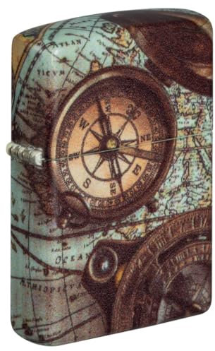 Zippo Accendino tempesta – Compass, 540°, Color Image – Ricaricabile – Riutilizzabile – Design antivento – Confezione regalo – Made in USA