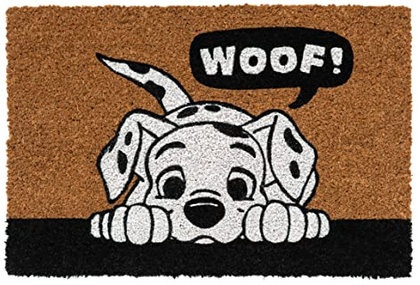 Grupo Erik Zerbino Disney La Carica dei 101 - Zerbino Ingresso Esterno Cocco Divertente 40x60 cm con Base in PVC Antiscivolo | Tappeto Ingresso Esterno