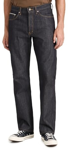 Naked & Famous Denim Men's True Guy Left Hand Twill Selvedge Jeans, Indigo, 34