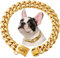 15mm Breite Goldenes Rostfreier Stahl Hundehalsband Metall Hundehalsband Hundekette Halsbänder Pet Training Walking Halsband(45cm)