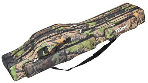 Angeltasche | Angelrutentasche Mit Außentaschen, Wasserdichte Fishing Rutentasche Mit Tragegurt, Rod Case Angelkoffer Futteral, Organizer Für Angelausrüstung