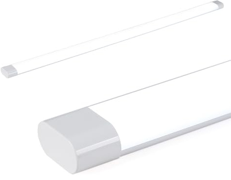 Alpinaluz Linjär LED-armatur 150 cm, grenuttag 45 W, 5400 lm, kallvit 6000K, högeffektiv skärm, matt diffuser, vitt hölje, belysning för kontor och hem