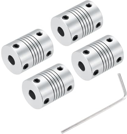QUARKZMAN 4Pz 4mm a 6mm Accoppiamento Albero in Lega di Alluminio L25xD19 Accoppiatore Flessibile Giunto Motore Passo-Passo Connettore per Stampante 3D Macchina CNC Fai-Da-Te, Argento