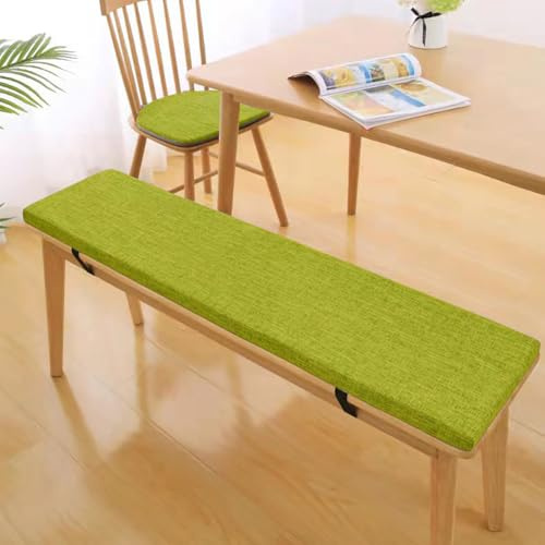Cojín grueso de espuma para banco de tapicería, para ventana de bahía, para interiores y exteriores, muebles de patio, cojín largo para silla de uso versátil, color verde hierba, 130 x 45 cm
