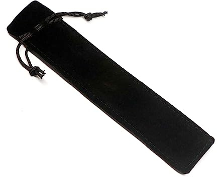 Hattba Astuccio per penne con coulisse, per proteggere i regali, per conservare penne, velluto, portapenne, portapenne, con coulisse, Nero