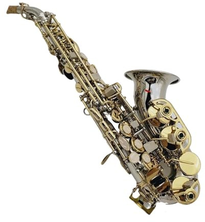 Professionell Saxofon Bb Altsaxofon Silverpläterad Bleckblåsinstrument Med Munstycke