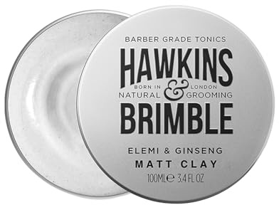 Hawkins & Brimble Matt Clay 100 ml – Haarstyling für Herren, nicht fettend, mattes Finish