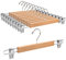 Amber Home 10 Stück 36cm Natürliche Kleiderbügel aus Holz, Robust und Glänzend Hosenbügel Aufhänger für Hosen Shorts Rock Socken Unterwäsche, mit rutschfest Clips und Drehbar Haken