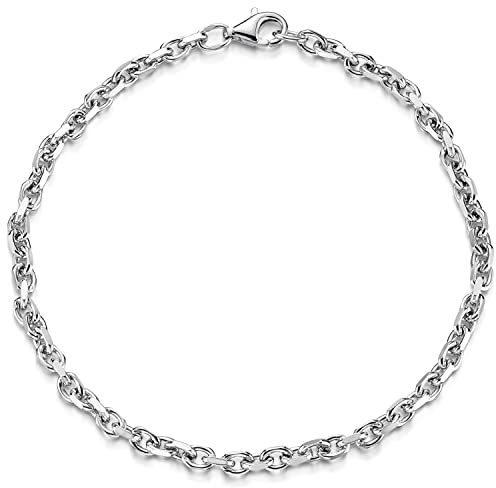 Materia Herren Armband 925 Silber 19cm Ankerkette 2,9mm massiv SA-140-19cm