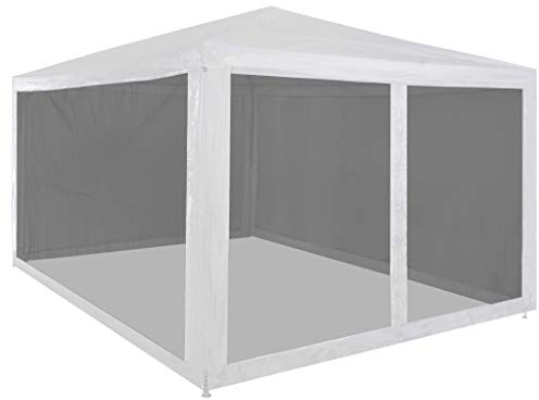 MOONAIRY Partyzelt mit 4 Mesh-Seitenwänden, Pavillion, Unterstand, Grillpavillon Winterfest, Grillpavillon, Gartenpavillon, Lagerzelt, Zelt Pavillon, Zeltgarage Für Auto, 4 x 3 m