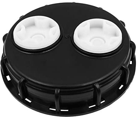 WANGCL 6,5 tum IBC tank för vatten vätska med ventilationshål hög kemisk beständighet dubbla ventilationshål och fin tråd (svart)