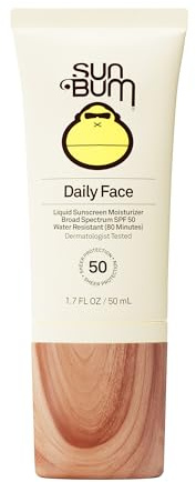 Sun Bum Daily SPF 50 Face Sunscreen Lotion - Broad Spectrum Moisturizing Facial Sunscreen with Vitamin E - Vegan and Hawaii 104 Act Compliant (Without Octinoxate & Oxybenzone) - Travel Size 1.7 oz