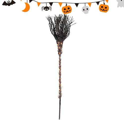 Ghjkldha Luce da Strada per Scopa da Strega, di Scopa di Halloween, Decorazione per Scopa Pre-illuminata, Pennarello per Scopa da Esterno, di Scopa da Giardino, Luce per di Scopa