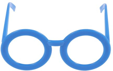 LIFKOME Occhiali da Festa per Bambini 12 Pezzi Montatura Rotonda senza Lenti in Plastica Pp Color Blu Accessorio per Travestimenti e Compleanni